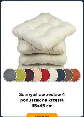 Zestaw poduszek na krzesła Sunnypillow 4-pak 45x45 cm promocja w Amazon