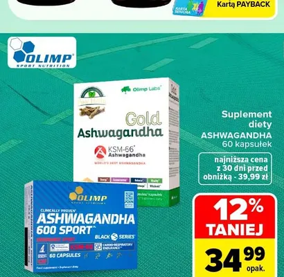 Suplement diety Gold Ashwagandha Olimp promocja w Carrefour