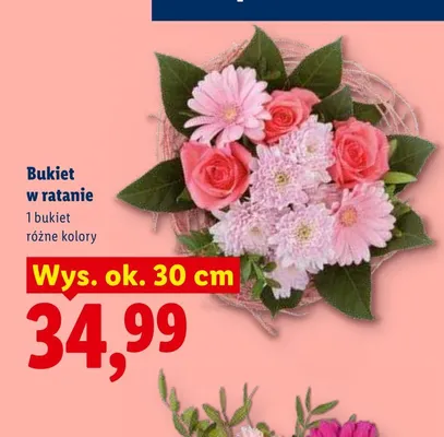 Bukiet w ratanie wys. ok. 30cm promocja w Lidl