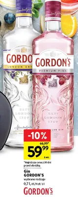 Gin gordon’s wybrane rodzaje promocja w Intermarche