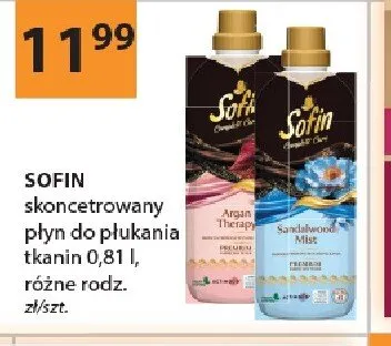 Skoncentrowany płyn do płukania tkanin Sofin 0,81l promocja w Drogerie Laboo