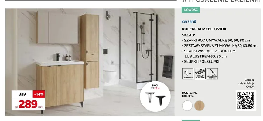 Kolekcja mebli łazienkowych Cersanit Ovida promocja w Komfort