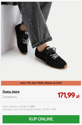Sneakersy Guess Jeans promocja w eobuwie.pl