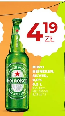 Piwo bezalkoholowe Heineken 0.0% promocja w Duży Ben