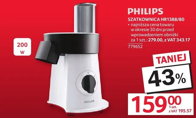 Szatkownica Philips HR1388/80 promocja w Selgros