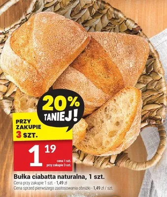 Bułka ciabatta naturalna promocja w Twój Market