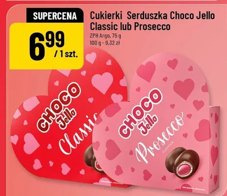 Cukierki Serduszka Choco Jello Classic lub Prosecco promocja w POLOmarket