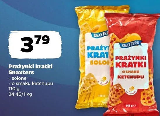 Prażynki kratki > solone > o smaku ketchupu promocja w Netto