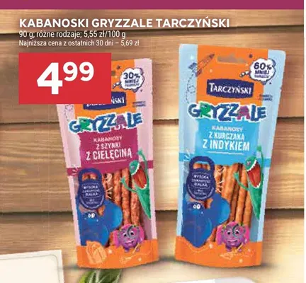 Kabanosy Gryzzale z szynki z cielęciną Tarczyński promocja w Stokrotka