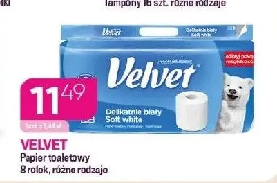 Papier toaletowy Velvet Delikatnie biały Soft white promocja w Drogerie Koliber