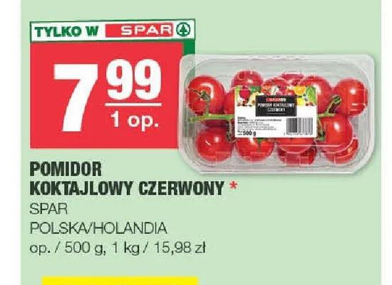 Pomidor koktajlowy czerwony Spar promocja w SPAR