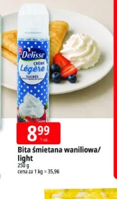 Bita śmietana waniliowa Delisse promocja w Leclerc