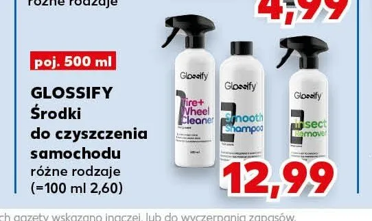 Środki do czyszczenia samochodu GLOSSIFY promocja w Kaufland