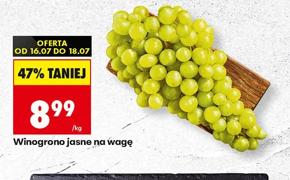 Winogrono jasne na wagę promocja w Biedronka