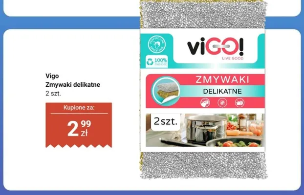 Zmywaki delikatne Vigo promocja w Dino