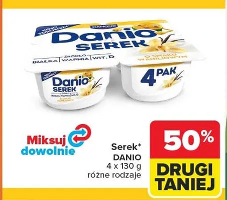 Serek Danio różne rodzaje promocja w Carrefour Market