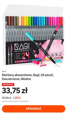 Markery akwarelowe dwustronne wodne RAGI promocja w Empik