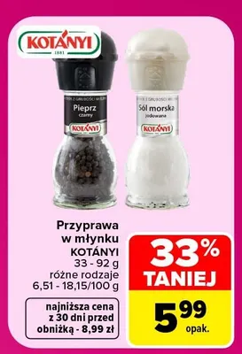 Przyprawa w młynku Kotányi pieprz czarny promocja w Carrefour Market