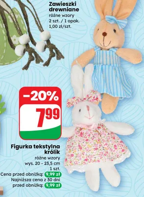 Zawieszki drewniane różne wzory promocja w Dino