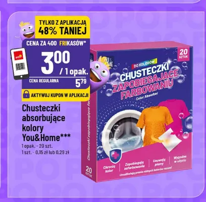 Chusteczki absorbujące kolory You&Home promocja w POLOmarket