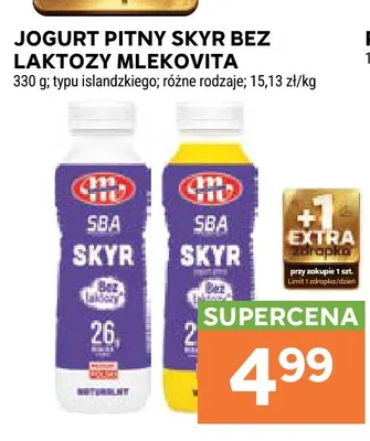 Jogurt pitny Skyr bez laktozy Mlekovita promocja w Stokrotka