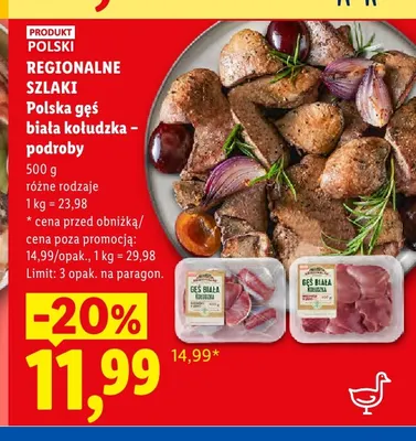Żołądki z gęsi biała kołudzka Regionalne Szlaki promocja w Lidl