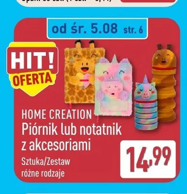 Piórnik z akcesoriami Home Creation promocja w Aldi