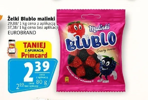 Żelki Blublo malinki promocja w Prim Market