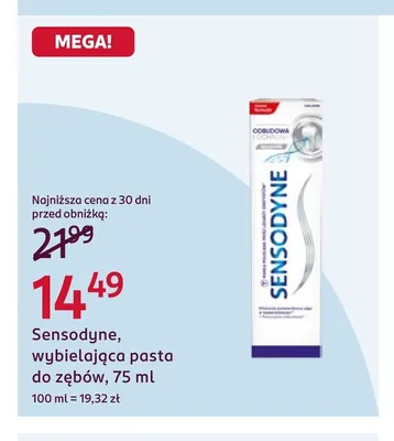 Wybielająca pasta do zębów Sensodyne promocja w Rossmann