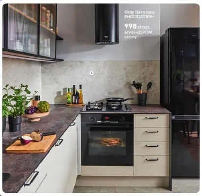 Okap Beko tuba BHCI31322BBH czarny promocja w Castorama