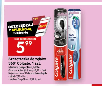 Szczoteczka do zębów 360° Mittel Colgate promocja w Twój Market