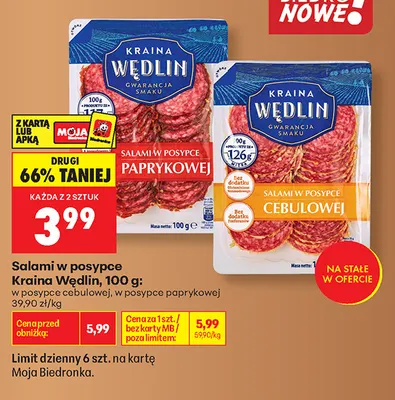 Salami w posypce cebulowej Kraina Wędlin promocja w Biedronka