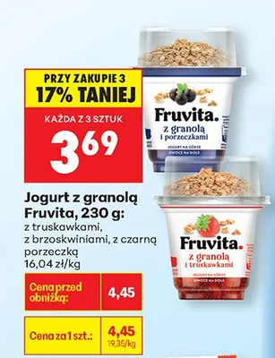 Jogurt z granolą z truskawkami promocja w Biedronka