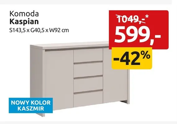 Komoda Kaspian promocja w Black Red White