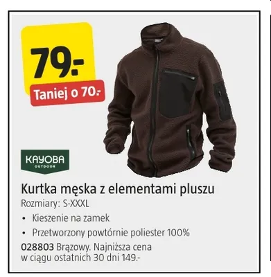 Kurtka męska z elementami pluszu Kayoba Outdoor promocja w Jula