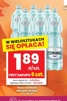 Woda gazowana Cisowianka promocja w emma MARKET