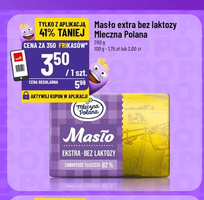 Masło extra bez laktozy Mleczna Polana promocja w POLOmarket