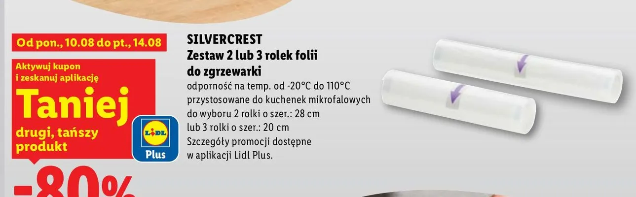 Zestaw 2 rolek folii do zgrzewarki Silvercrest promocja w Lidl