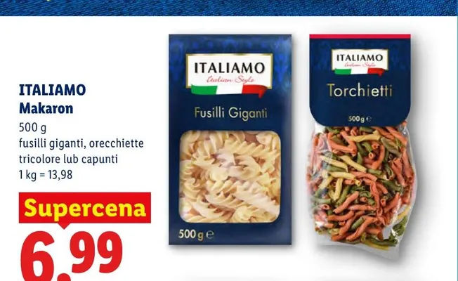 Makaron capunti Italiamo promocja w Lidl