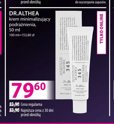 Krem minimalizujący podrażnienia Dr.Althea promocja w Hebe