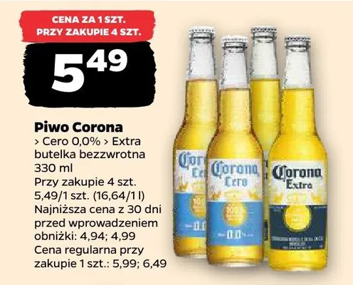 Piwo Corona Cero 0,0% promocja w Netto