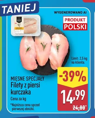 Filety z piersi kurczaka Mięsne Specjały promocja w Aldi