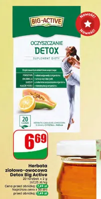 Herbata ziołowo-owocowa Detox Big Active promocja w Dino