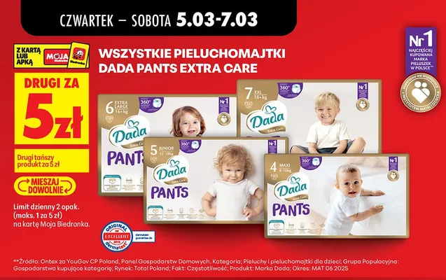 Pieluchomajtki Extra Care wszystkie rodzaje promocja w Biedronka