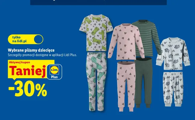 Piżamy dziecięce promocja w Lidl