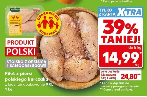 Filet z piersi polskiego kurczaka z lady lub opakowanie XXL promocja w Kaufland