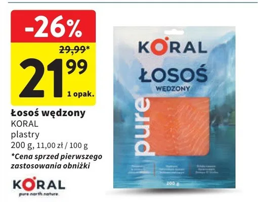 Łosoś wędzony plastry promocja w Intermarche