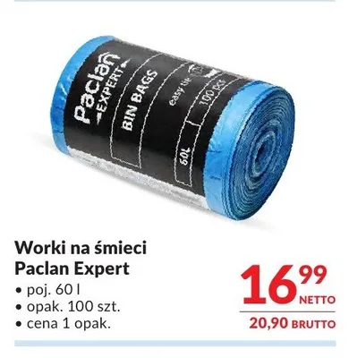 Worki na śmieci Paclan Expert 60l promocja w Makro