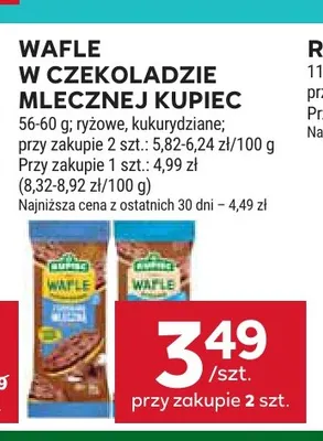 Wafle w czekoladzie mlecznej kukurydziane Kupiec promocja w Stokrotka