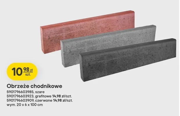 Obrzeże chodnikowe grafitowe Polbruk promocja w Castorama